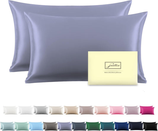 Silk Pillowcase for Hair and Skin, Soft and Breathable Set