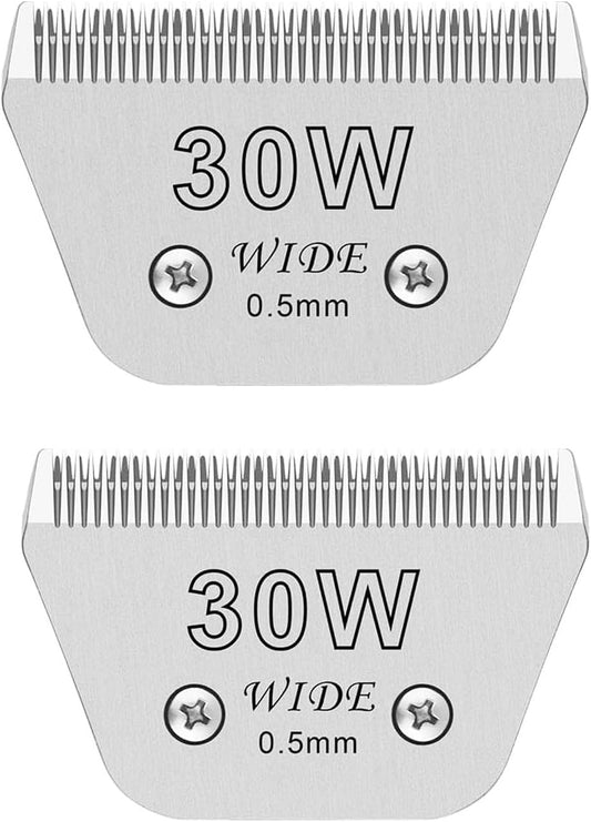 30W Wide Blades for Dog Grooming Clippers - 2PCS Set