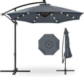 10ft Solar LED Offset Hanging Market Patio Umbrella - Easy Tilt