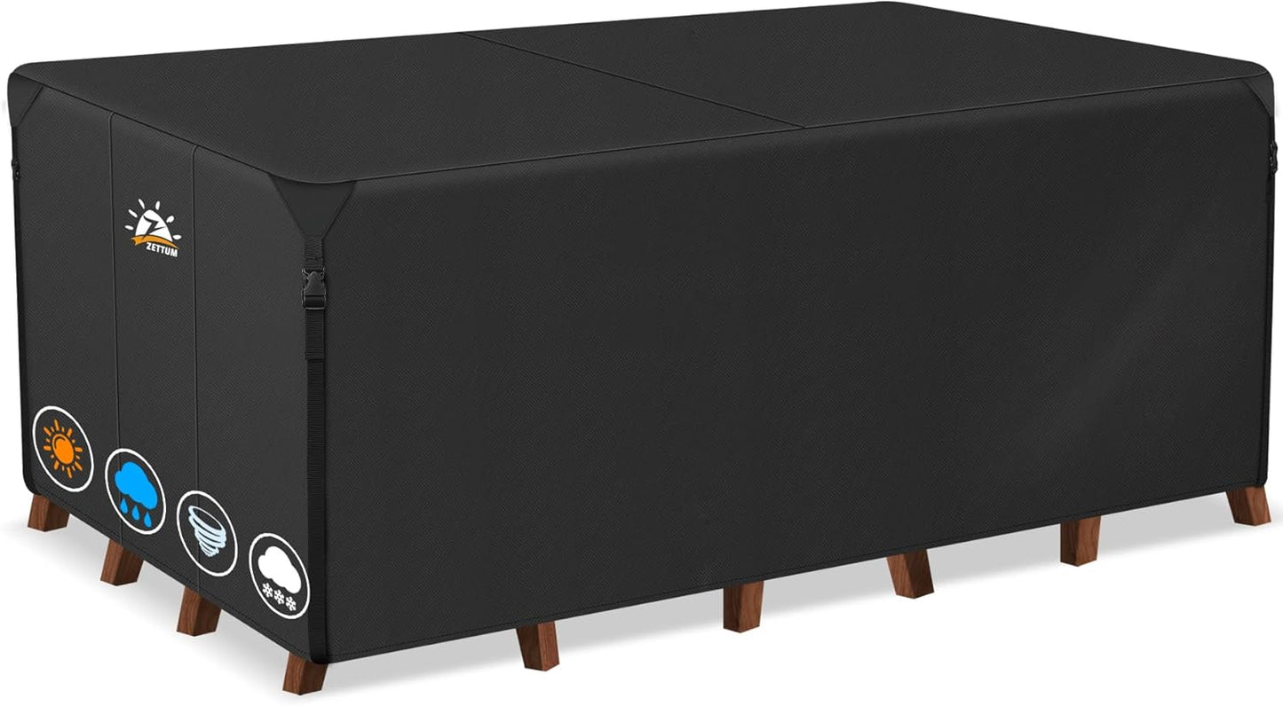 Zettum Patio Furniture Cover Rectangle - Heavy Duty Waterproof