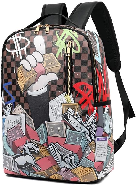 Fashion for Men's Cartoon Graffiti Backpack by Generic