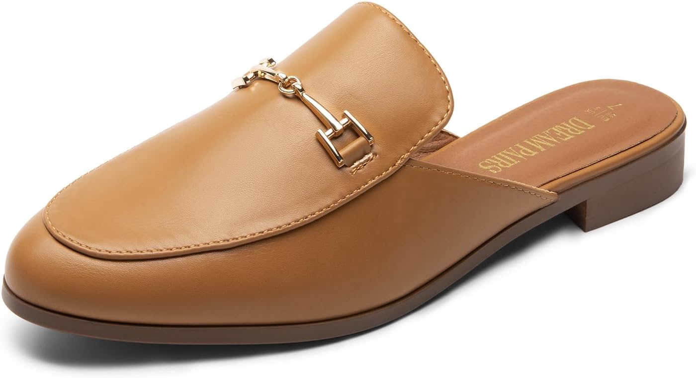 DREAM PAIRS Comfortable Buckle Mules for Women Slip on Slides