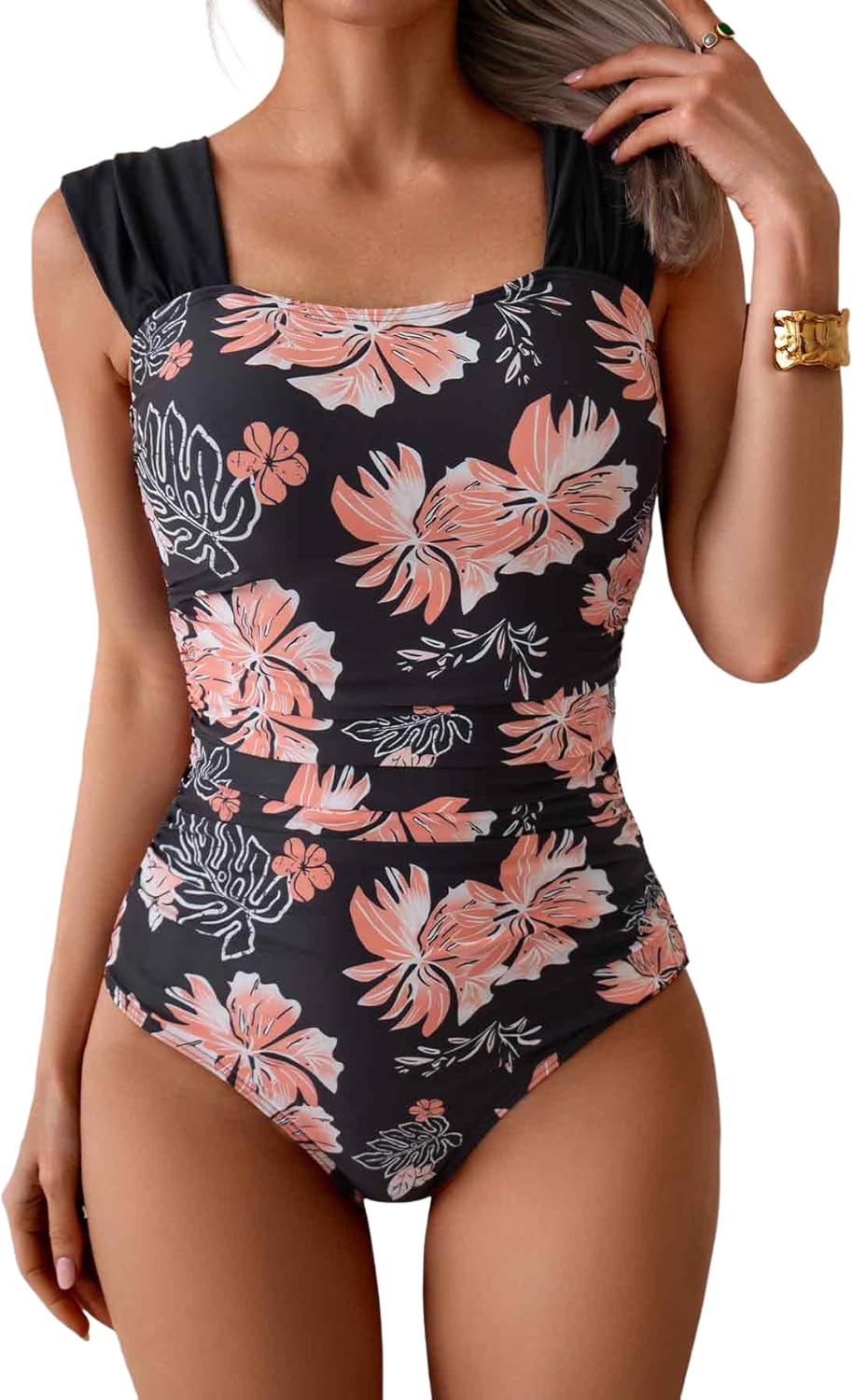 B2prity Womens One Piece Swimsuit Retro Tummy Control Bathing Suit