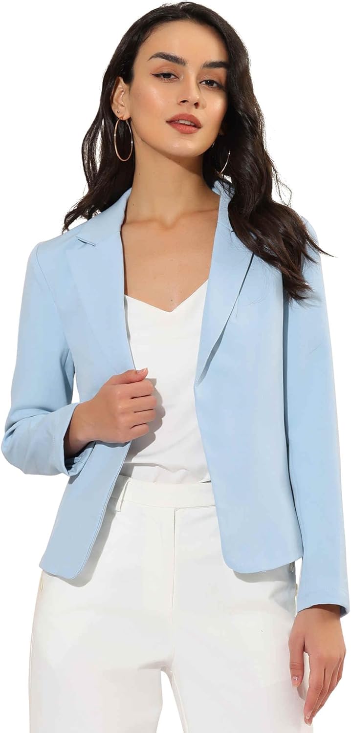 Allegra K Women's Open Front Blazer for Office and Casual Wear