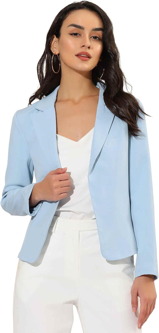 Allegra K Women's Open Front Blazer for Office and Casual Wear