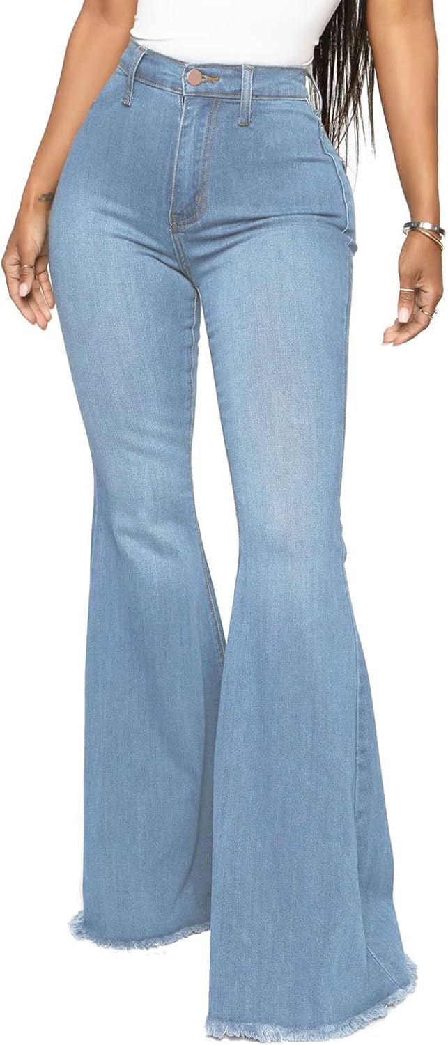 CutieLove Women's Ripped Bell Bottom Flare Jeans for Style
