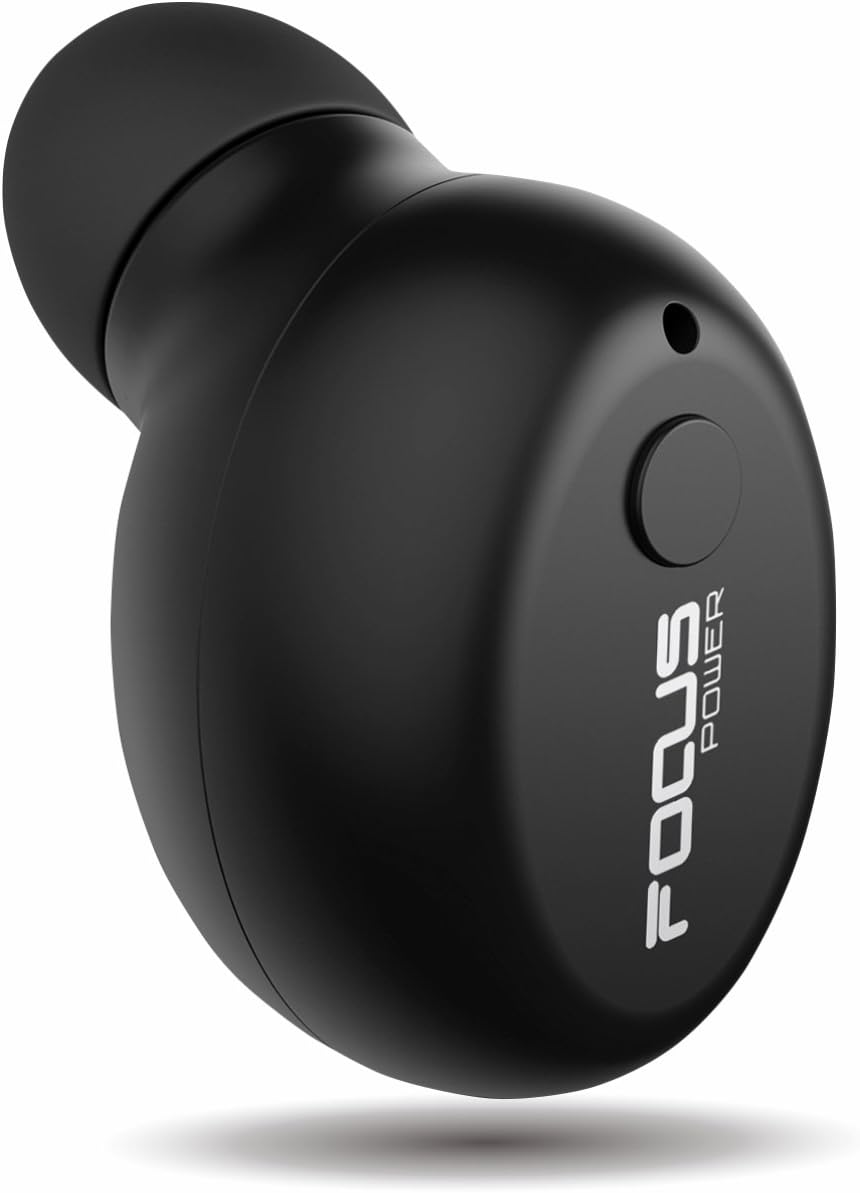 FOCUSPOWER Mini Bluetooth Earbud: 6-Hour Playtime, Mic, Smallest Wireless Headphone