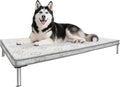 Chew-Proof Elevated Dog Bed 42in x 27in Gray - Durable Raised Cot