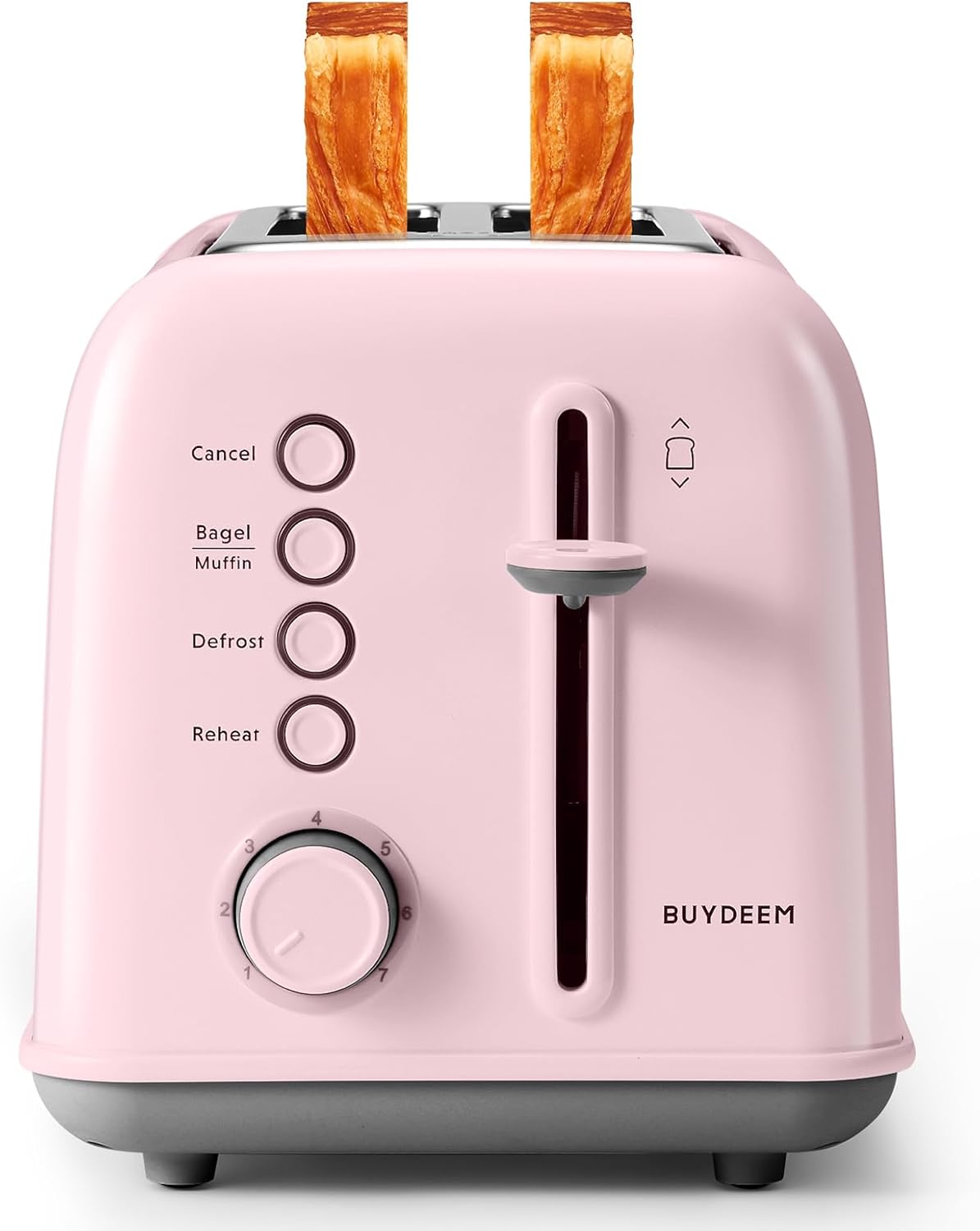 BUYDEEM DT620 2-Slice Toaster with Extra Wide Slots in Pink