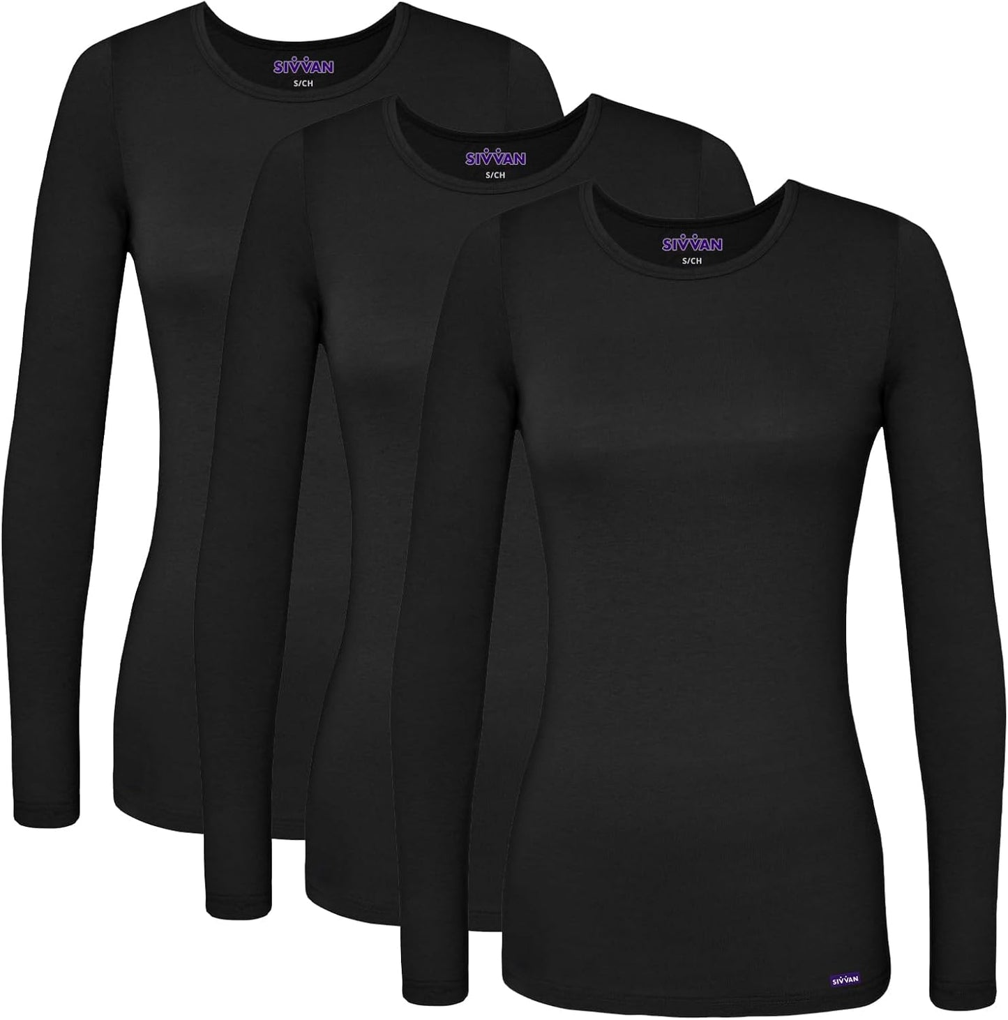 Sivvan Scrubs for Women - Long Sleeve Comfort Underscrub Tee
