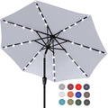 Solar LED Patio Umbrella 9FT with 32 LEDs - Durable Outdoor Shade