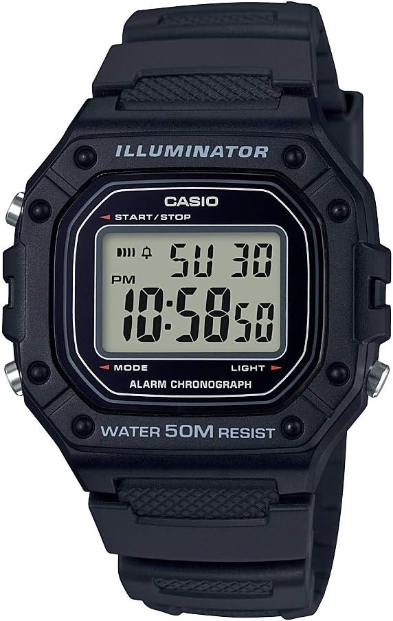 Casio W218H Men's Digital Watch | 50M WR | 7Yr Battery