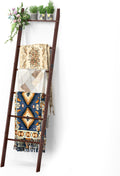 Blanket Ladder 6-Tier Rustic Bamboo Quilt Rack - Space-Saving Storage