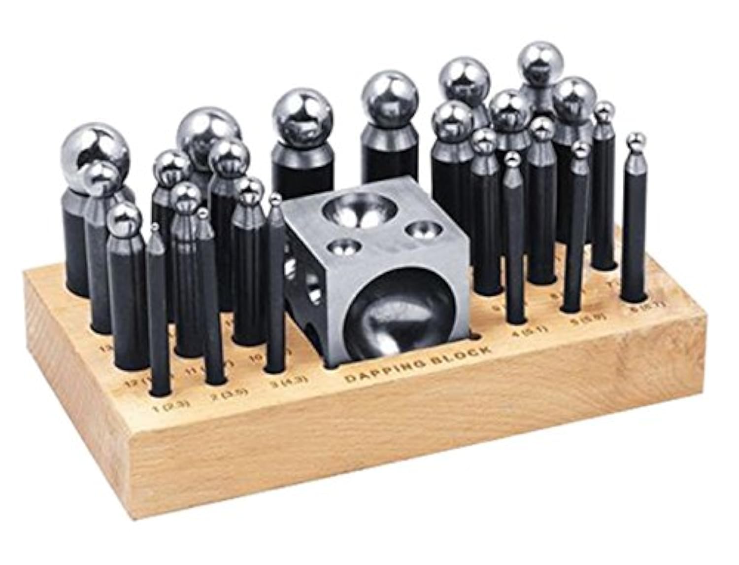 26 Piece Dapping Doming Punch Block Set for Jewelry Making