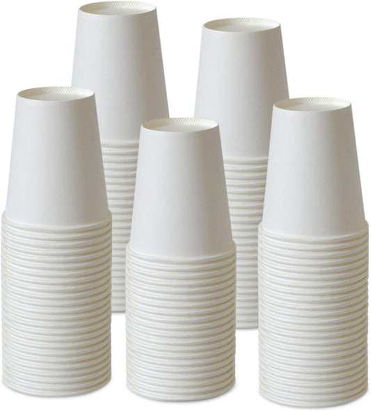 150 Pack 8 Oz Kuerqi Paper Cups: Hot & Cold Beverages