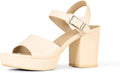 Platform Heel Sandal with Memory Foam Platform - Comfortable Height
