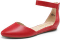 DREAM PAIRS Women's Low Wedge Ankle Strap Flats - Comfort Focused