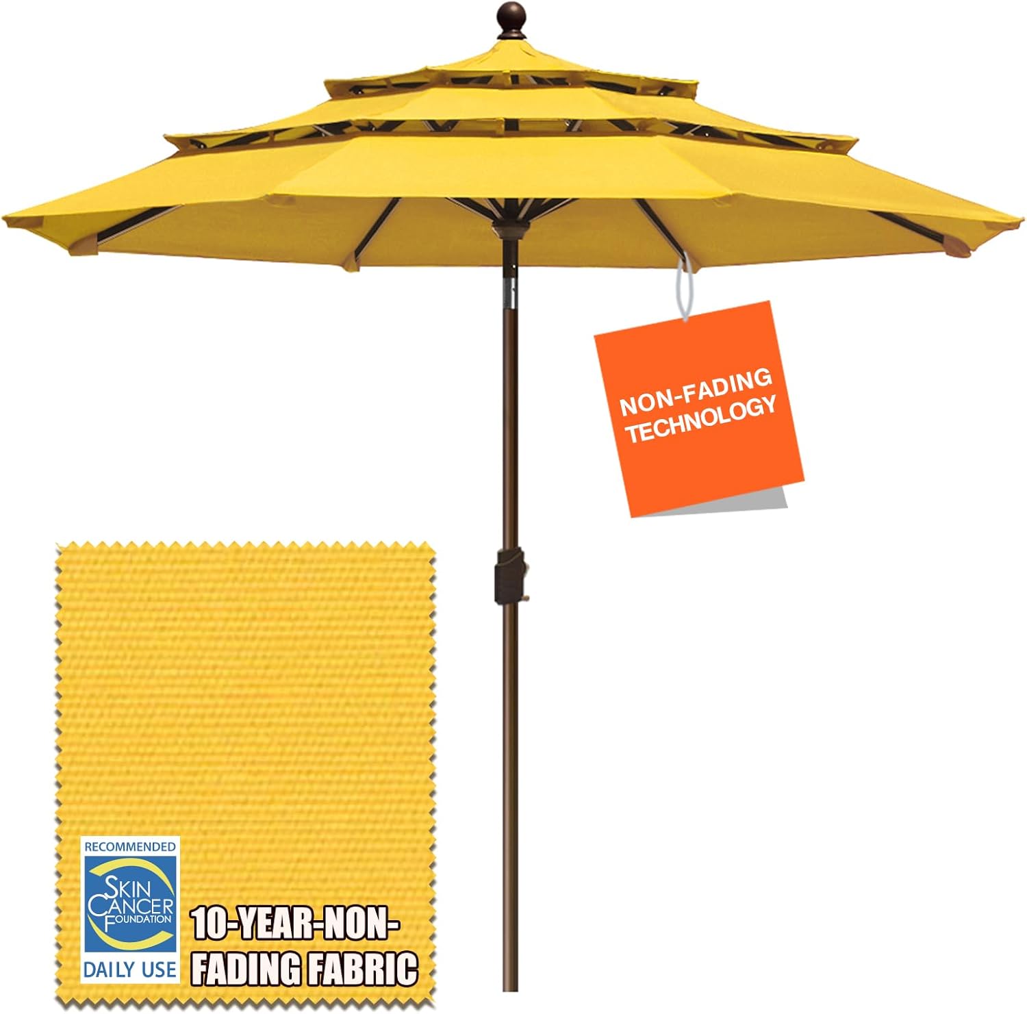 9Ft EliteShade Market Umbrella with 3 Tiers for Outdoor Use