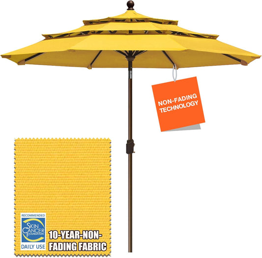 9Ft EliteShade Market Umbrella with 3 Tiers for Outdoor Use