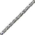925 Sterling Silver Byzantine Chain Necklace - Oxidized 2 mm 18 in
