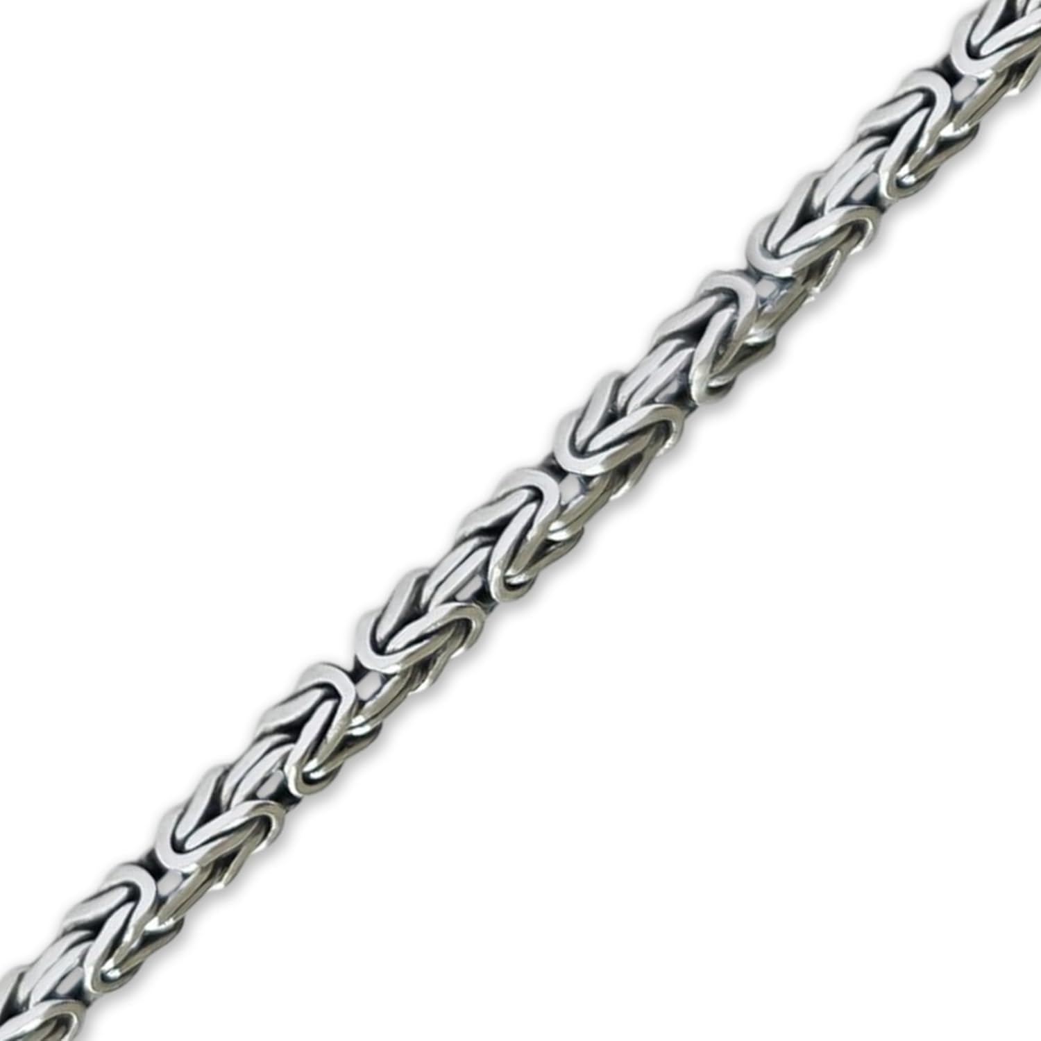 925 Sterling Silver Byzantine Chain Necklace for Men Women