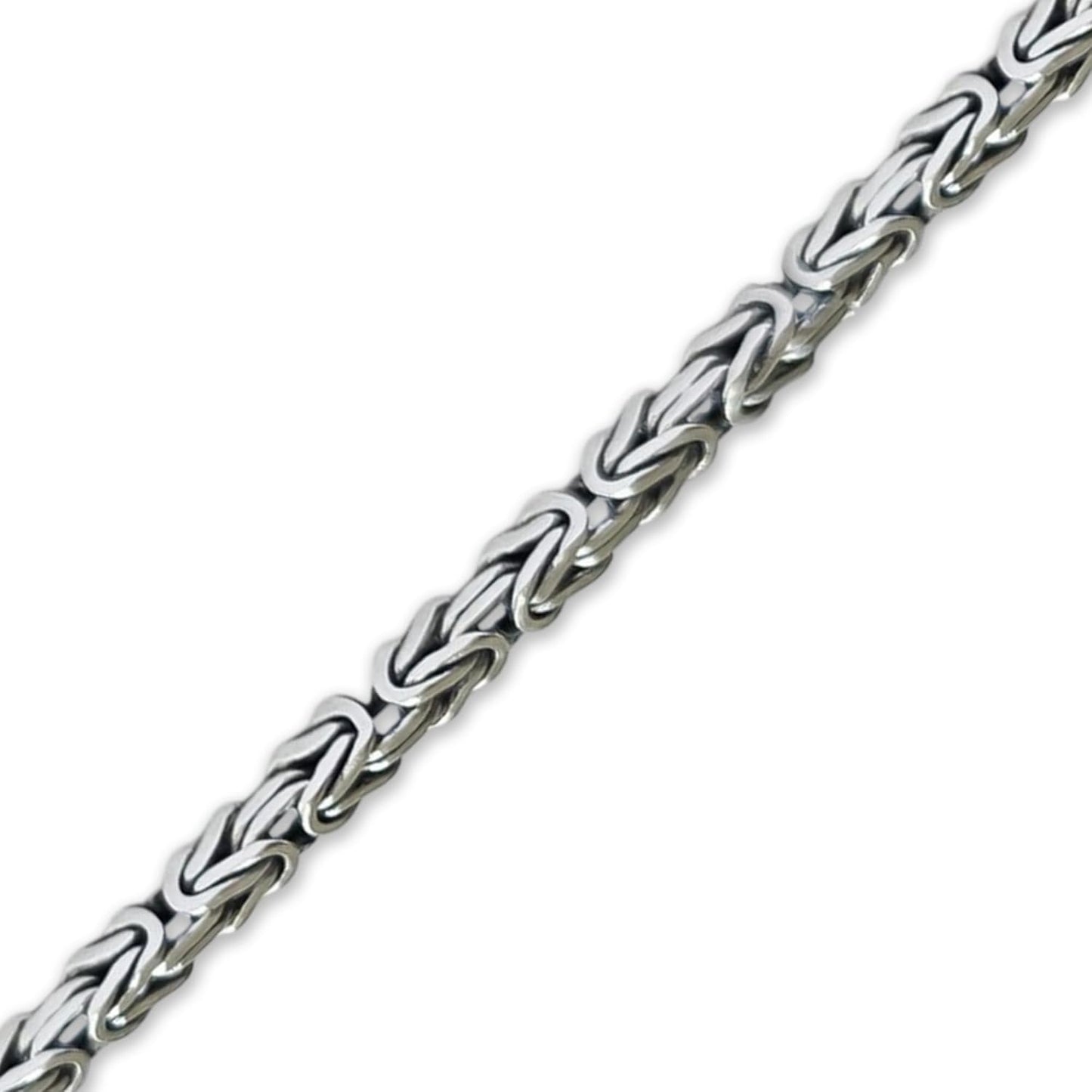 925 Sterling Silver Byzantine Chain Necklace - Handmade Jewelry