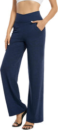 Wide Leg Pants for Women Loose Yoga Pants with Pockets - Comfortable 0