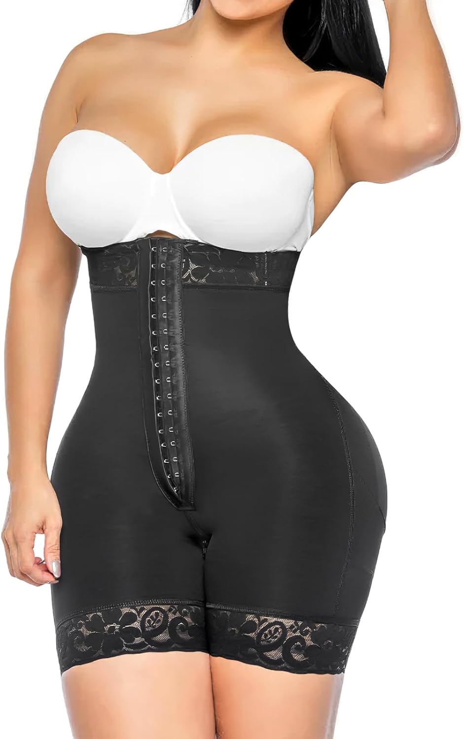YIANNA Tummy Control Shapewear Shorts for Women with Zipper Crotch