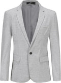 Mens One Button Slim Fit Sport Coat Blazer - Slim Polyester