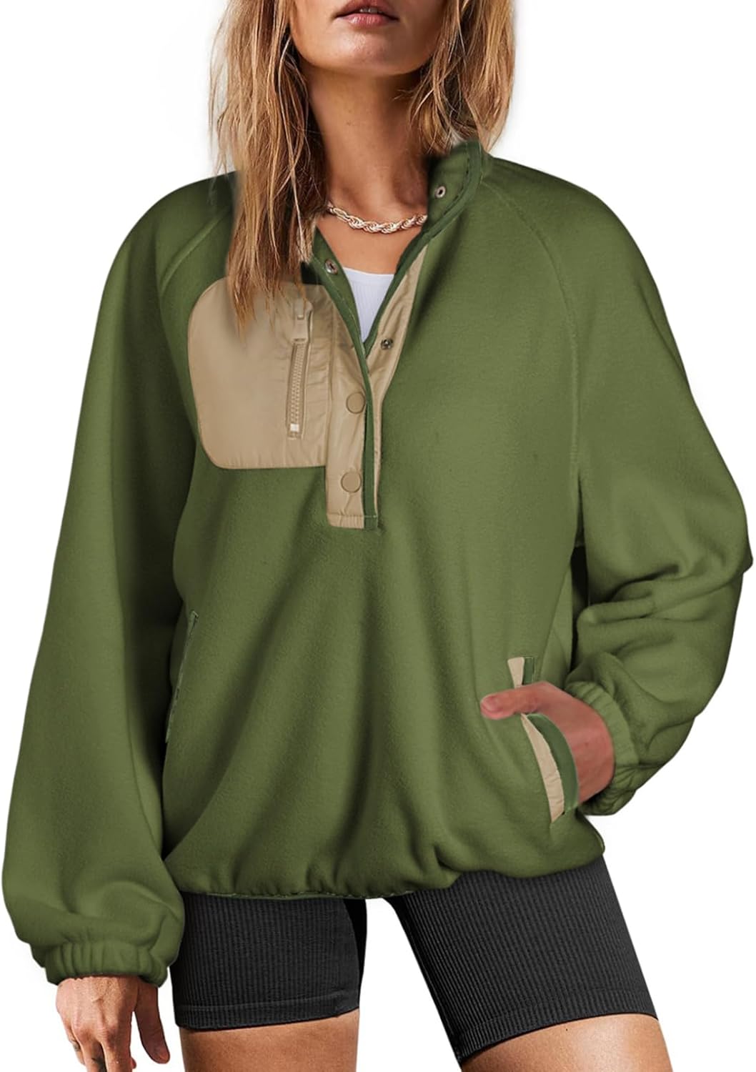 Dokotoo Oversized Fuzzy Fleece Sweatshirt for Women Stylish