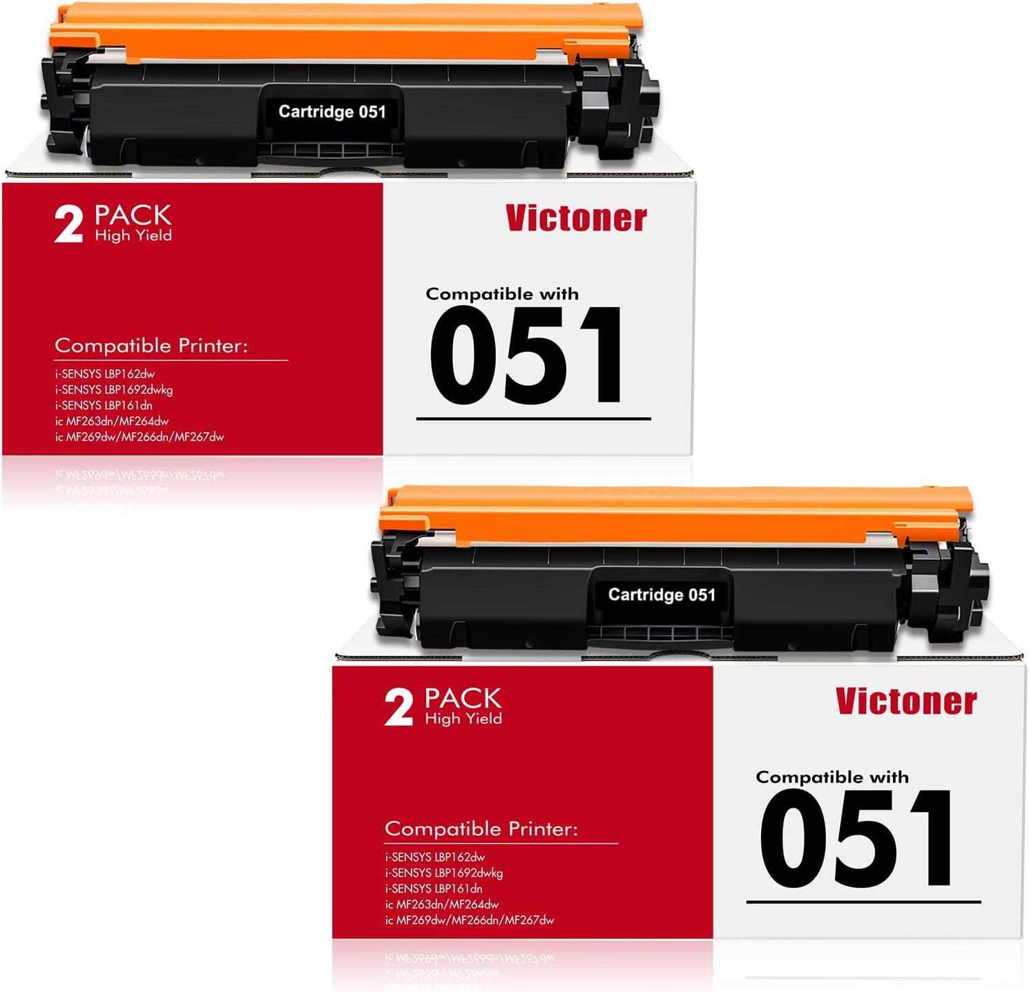 051 Toner Cartridge 2-Pack Compatible for Canon Printers