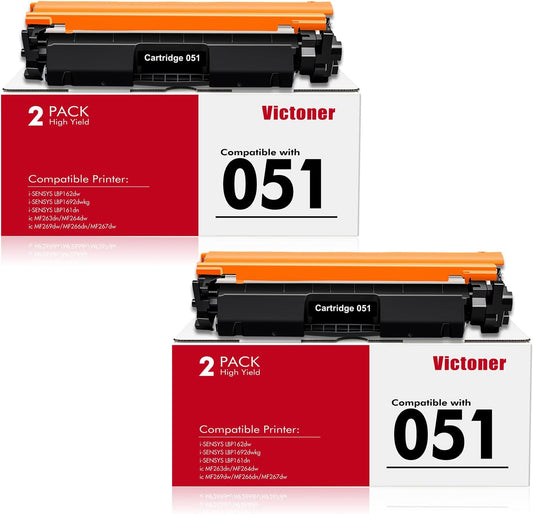 051 Toner Cartridge 2-Pack Compatible for Canon Printers
