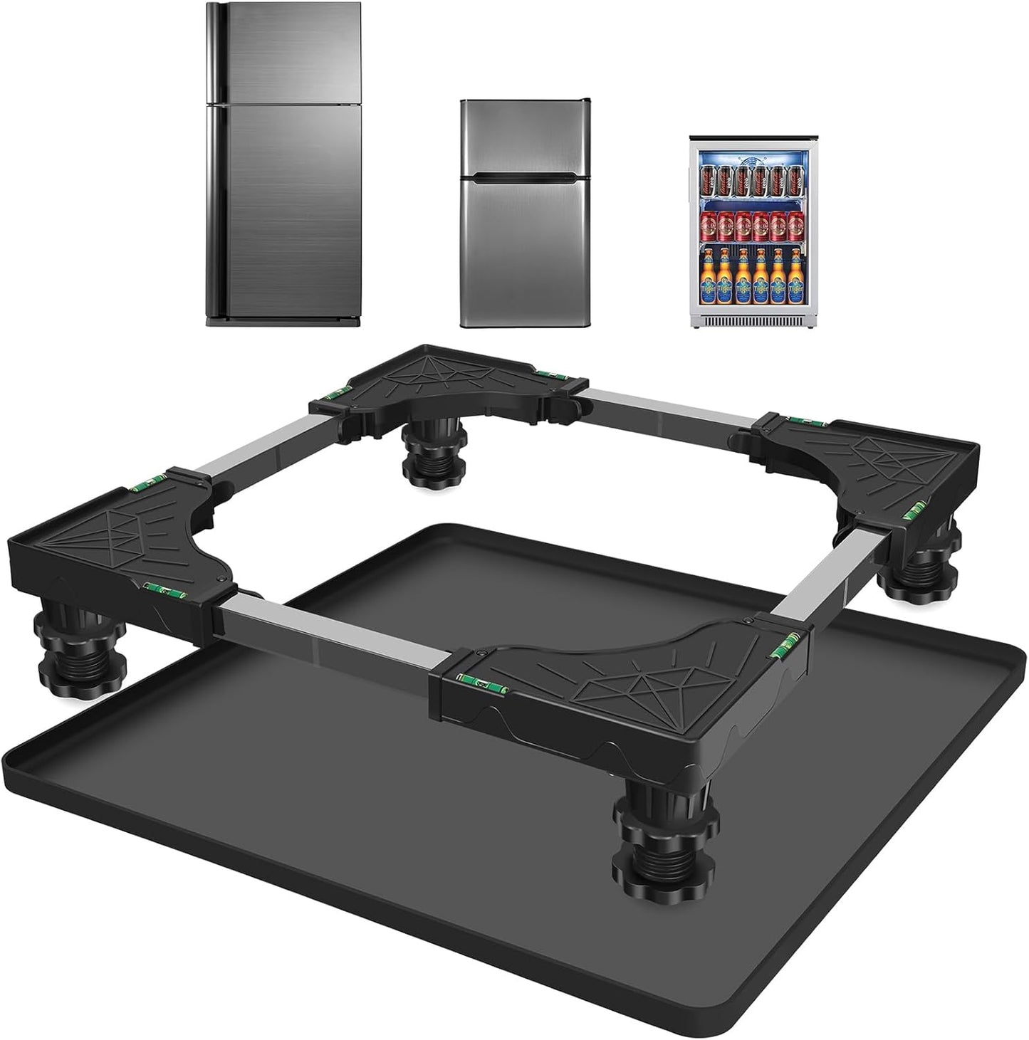 Adjustable Mini Fridge Stand with Silicone Mat for Appliances