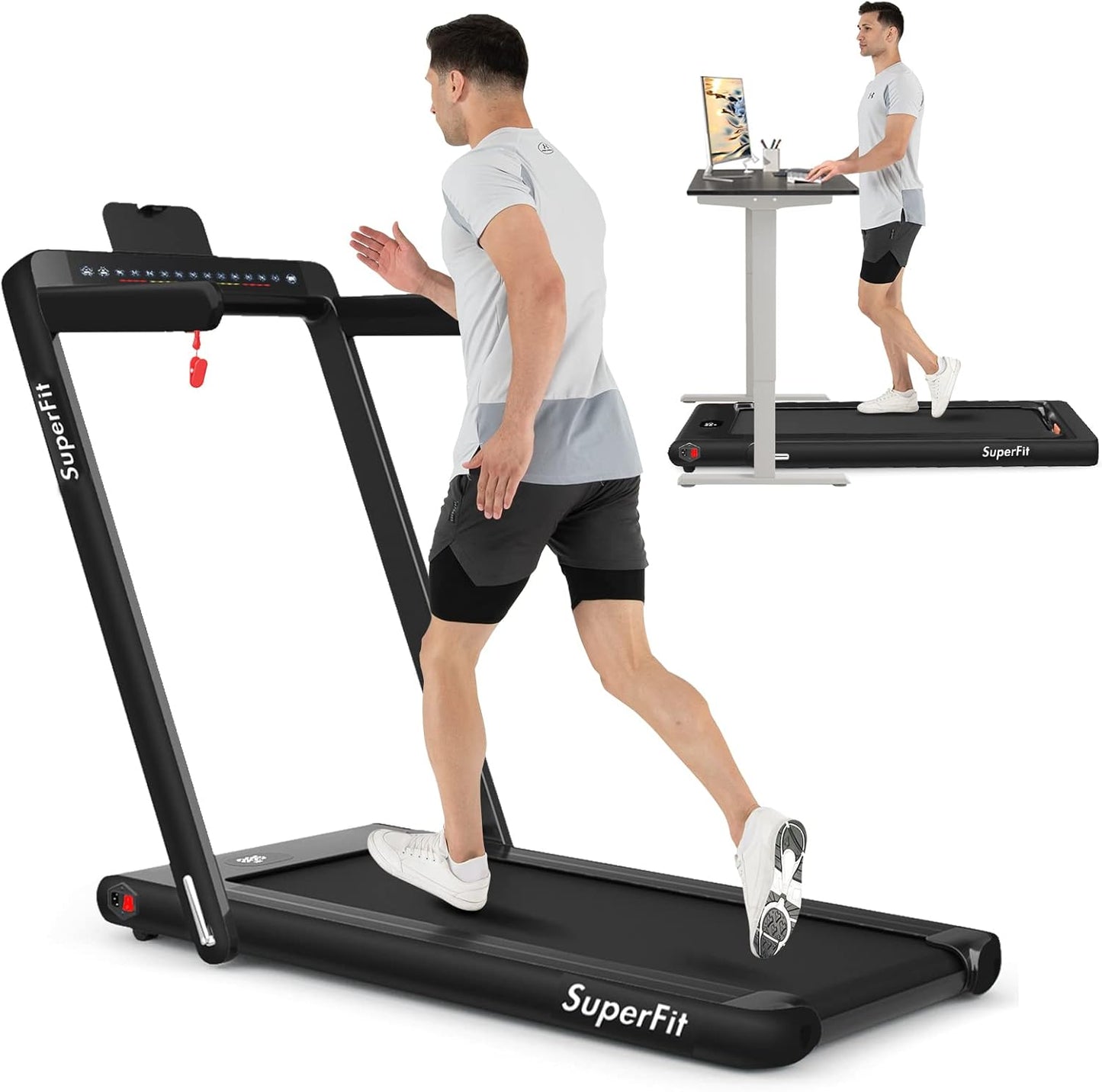 Goplus 2-in-1 Folding Treadmill: Installation-Free Smart Jogging