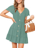 MITILLY Women's Casual T-Shirt Dress Sleeveless V Neck - Flattering