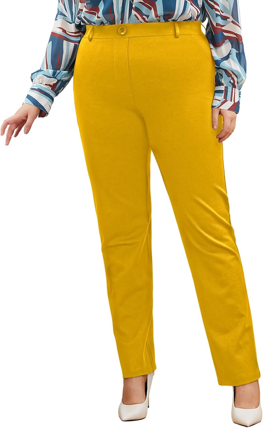 Plus Size Women's Straight-Leg Dress Pants for Office Style