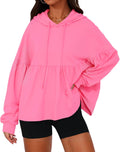 Fisoew Womens Oversized Hoodie Sweatshirt - Casual Peplum Pullover