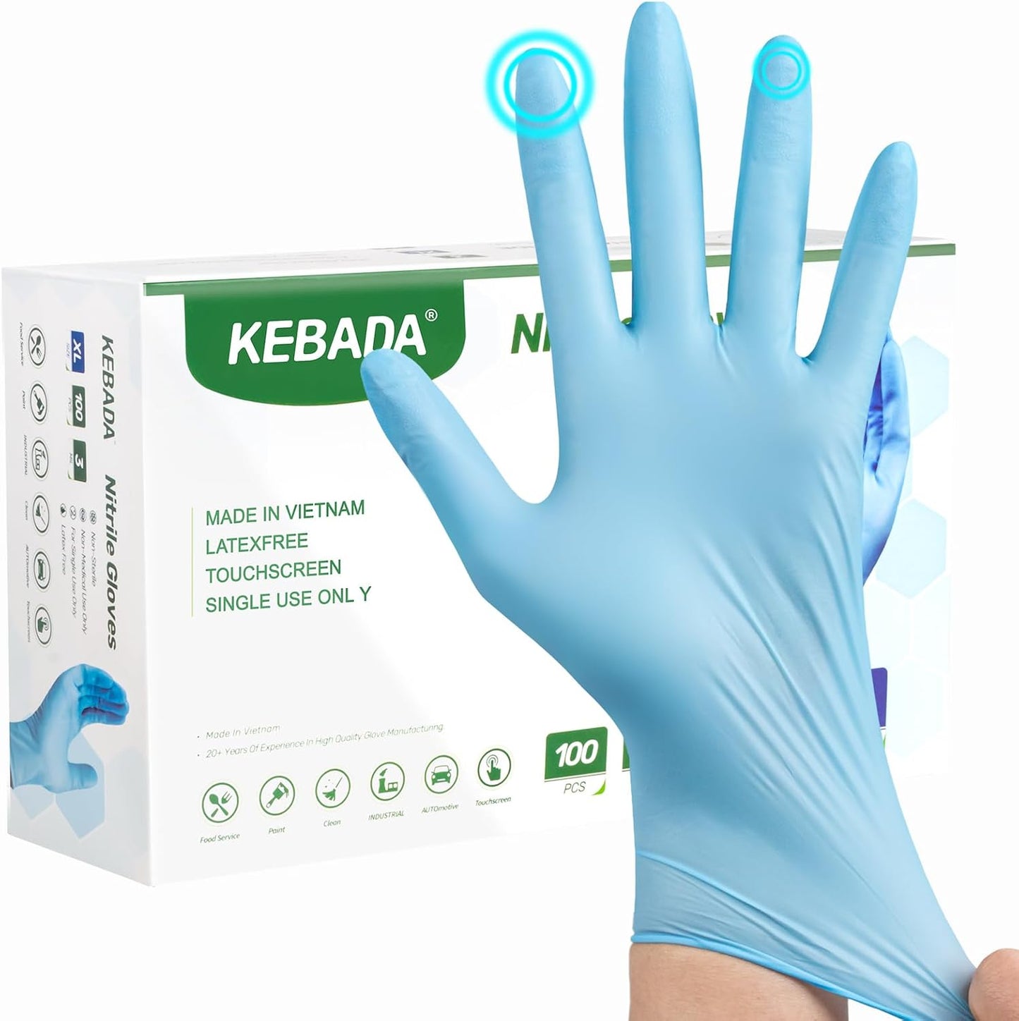 100 Nitrile Gloves Large for Cleanliness & Safety