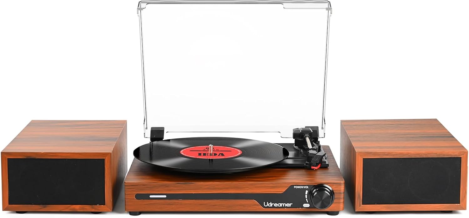 Vinyl Record Player with Speakers and Bluetooth for Music Lovers