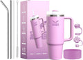 40 Oz Tumbler with Handle - Leak Proof Insulated Tumbler with Straw