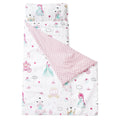 Toddler Nap Mat with Removable Pillow and Minky Fleece Blanket - Soft