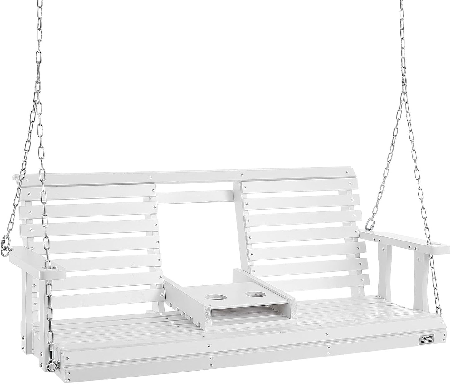 VEVOR Wooden Porch Swing 5 ft for Courtyard & Garden Relaxation