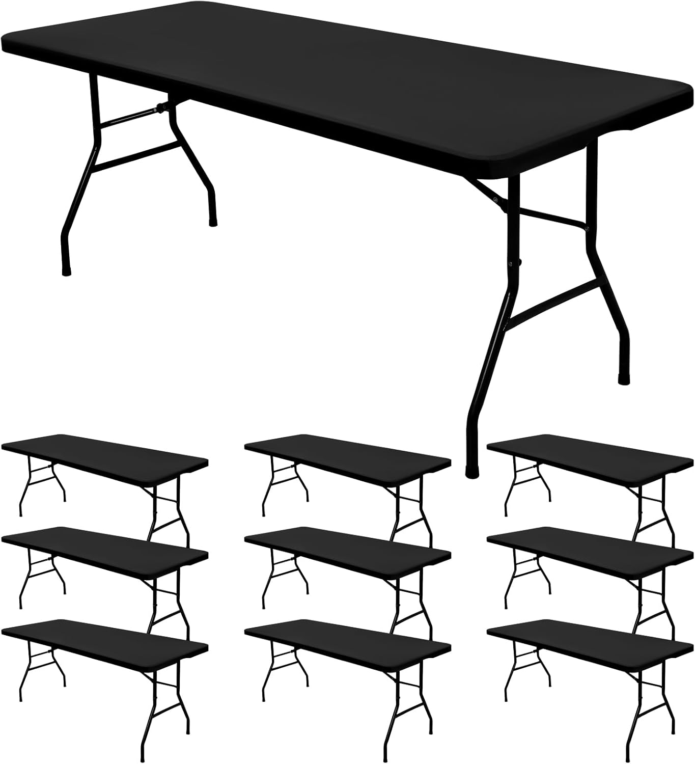 10 Pack Stretch Fabric Table Top Cap Cover for 8ft Tables