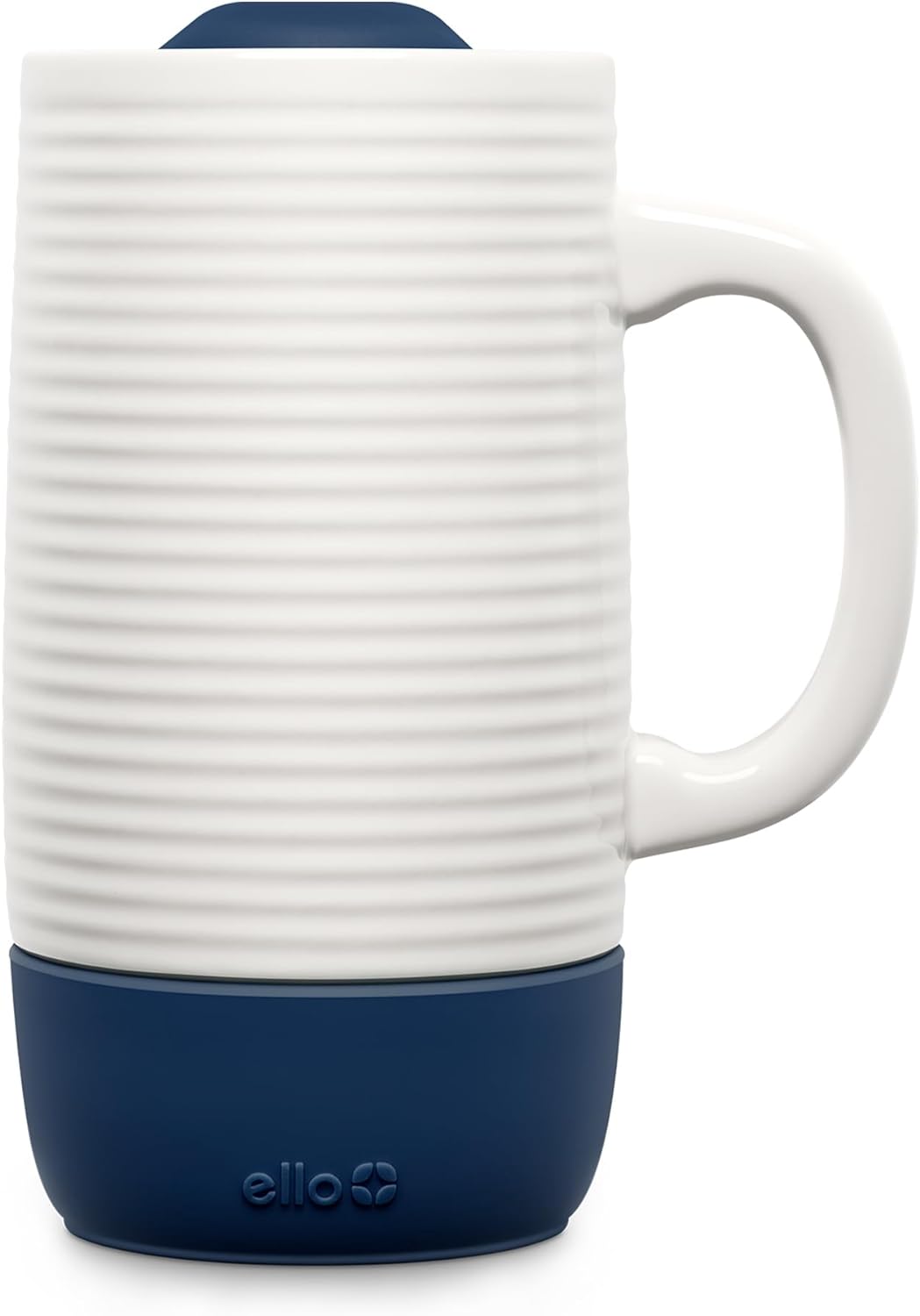 Ello Jane 18oz Ceramic Travel Mug: Splash-Resistant, Built-in Coaster