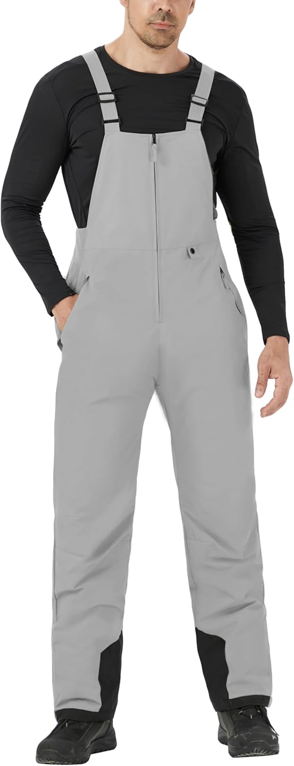 WULFUL Mens Insulated Snow Bibs Waterproof Winter Ski Pants