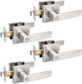 Probrico Square Door Levers 4 Pack - Heavy Duty Satin Nickel privacy