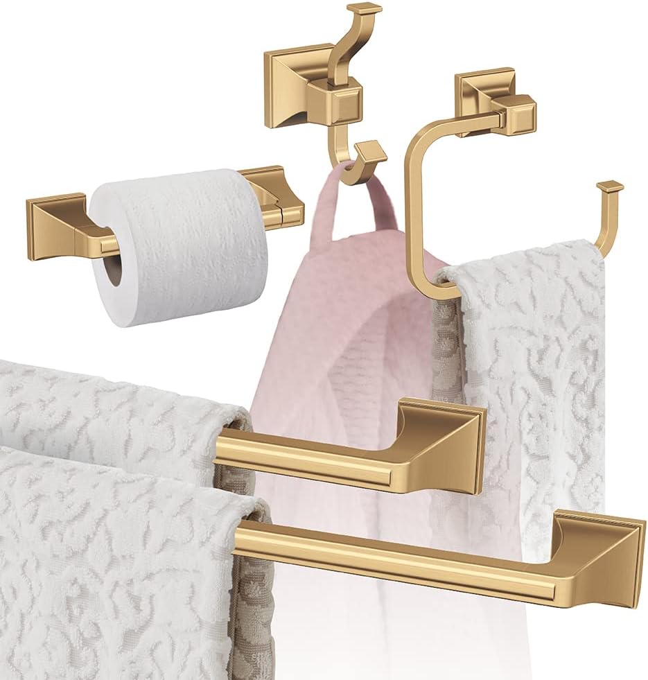 Mulholland 5 Piece Bathroom Accessories Set in Champagne Bronze