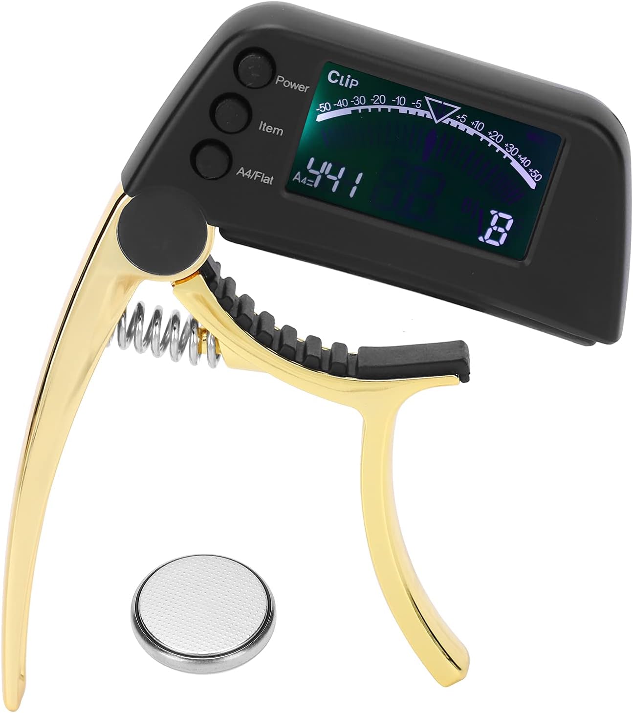 2-in-1 Guitar Capo Tuner - Bright LCD Display!