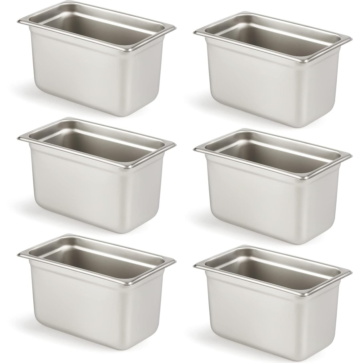 CURTA 6 Pack Anti-Jam Hotel Pans for Food Storage and Serving