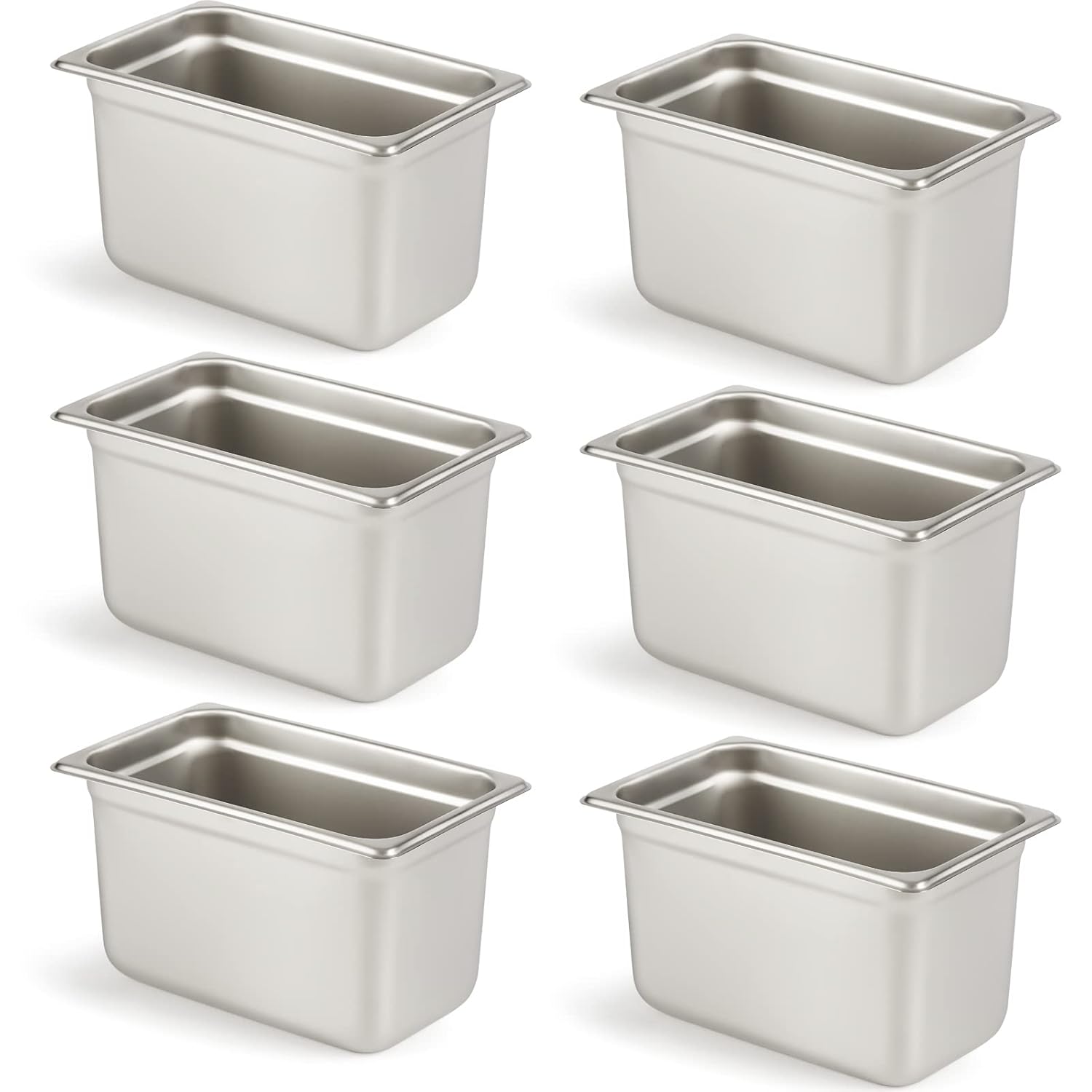 CURTA 6 Pack Anti-Jam Hotel Pans for Food Storage and Serving